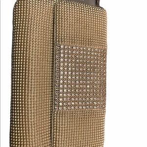 Whiting&Davis metal mesh crystal pendant clutch